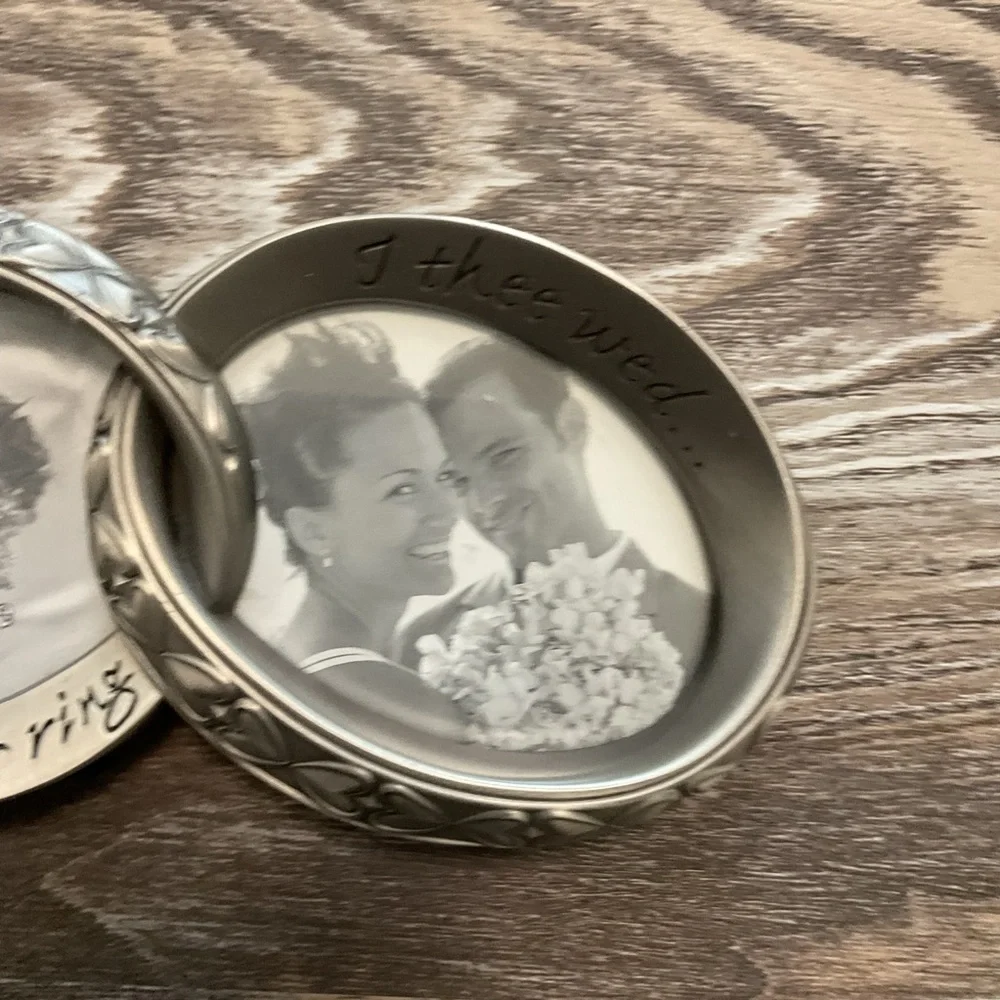 Malden Pewter Wedding Ring Picture Frame With This Ring I Thee Wed Engraving NEW